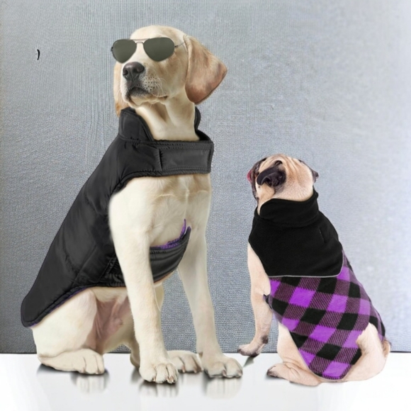 🐾 Reversible Fleece Winter Jacket - Picture 1 of 8